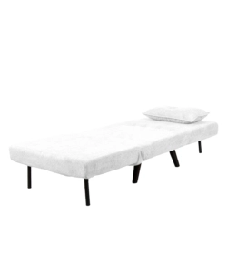 POLTRONA LETTO "QUEEN" IN TESSUTO BIANCO, 77x77X85 CM